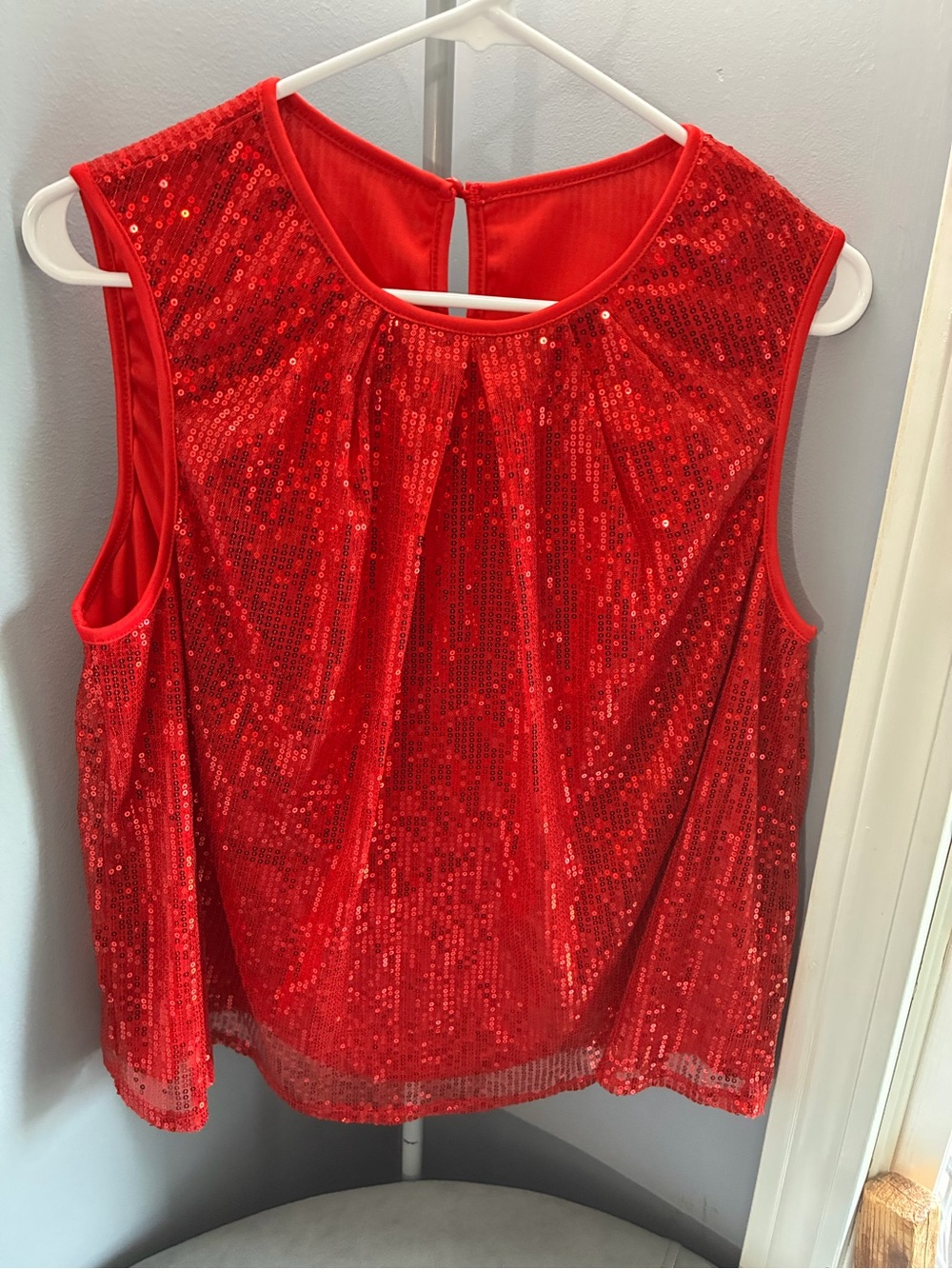 SHEIN Red Sequin Sleeveless Camisole
